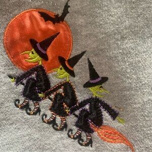 Vintage Classic Elements Full Zip Halloween Witch Hoodie Jacket Fleece Sz Medium